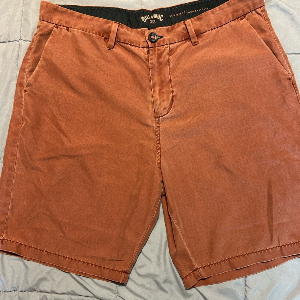 Billabong Men's Burnt Orange Flat Front Shorts